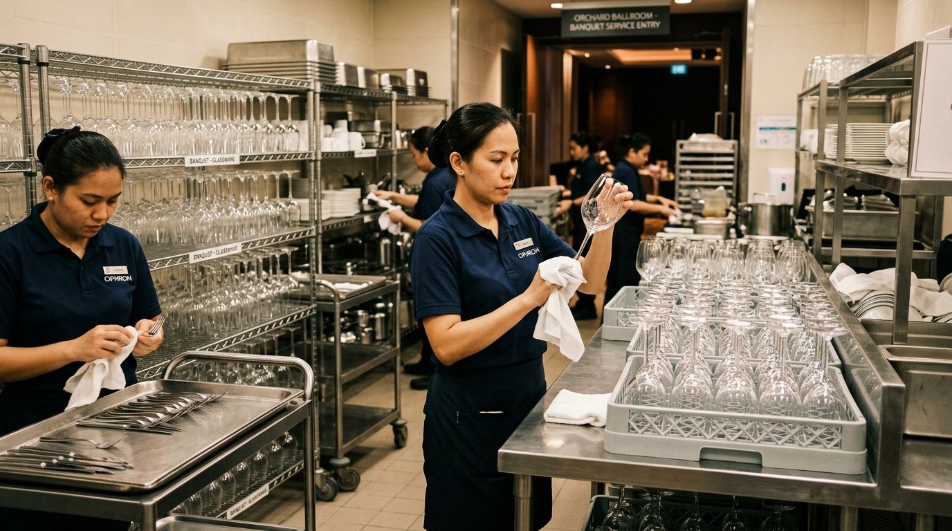 OPHRON teams at work in a Singapore commercial kitchen